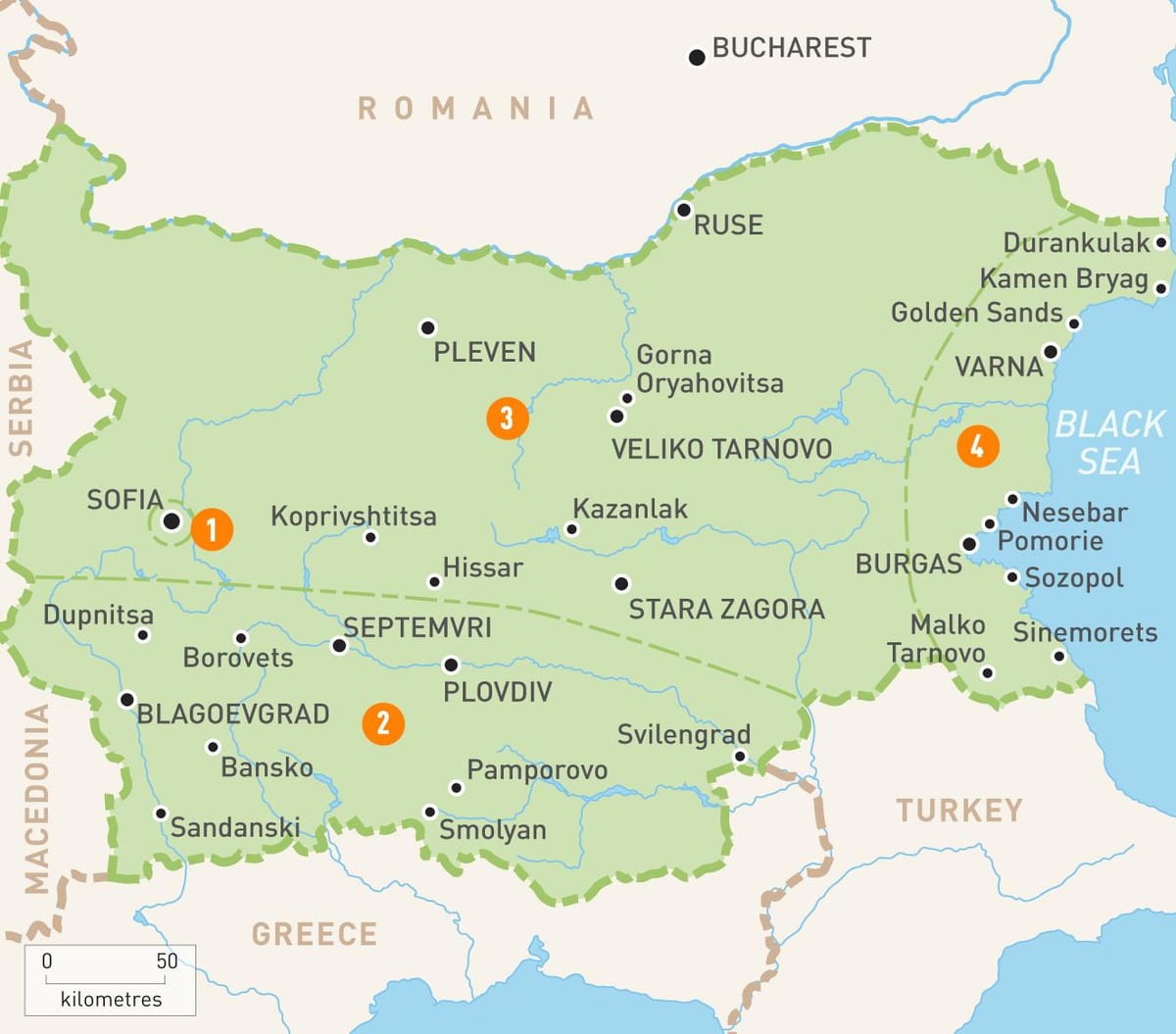 Болгар бүс нутгийн газрын зураг