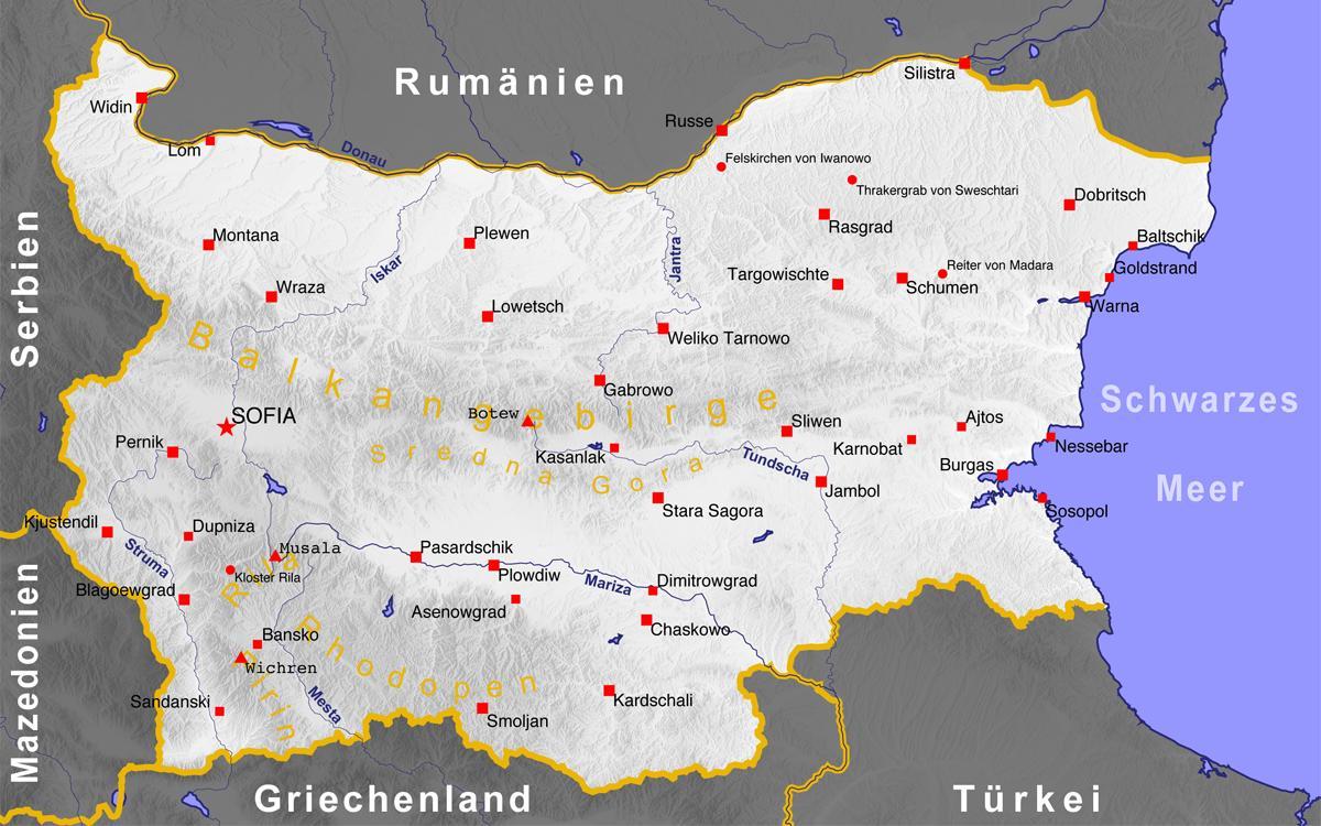 Болгар хотуудын газрын зураг